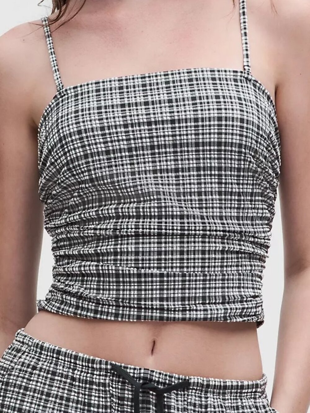 NWT lululemon Seersucker Check Strappy Tank Black/White Size Large
